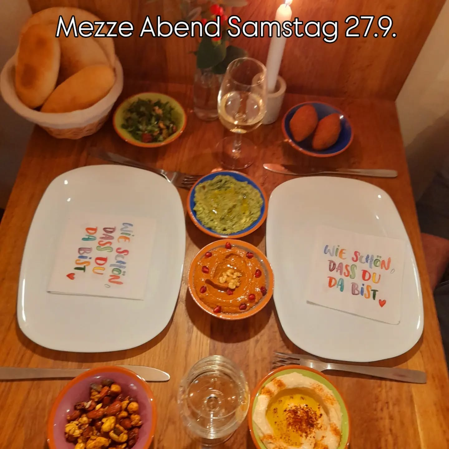 Ihr wollt einen schönen Abend bei uns verbringen und Euch durch viele arabische Vorspeisen schlemmen?
Euren Horizont über die Falafel hinaus erweitern?🙃
Oder mal unser reichhaltiges Angebot für ein Catering testen?

Samstag 26.9. um 18 Uhr 
28€ p.P.

Sichert Euch schnell einen Platz.
Nur mit Anmeldung!

#mezze #orientalfood #soulfood 
#akko #catering